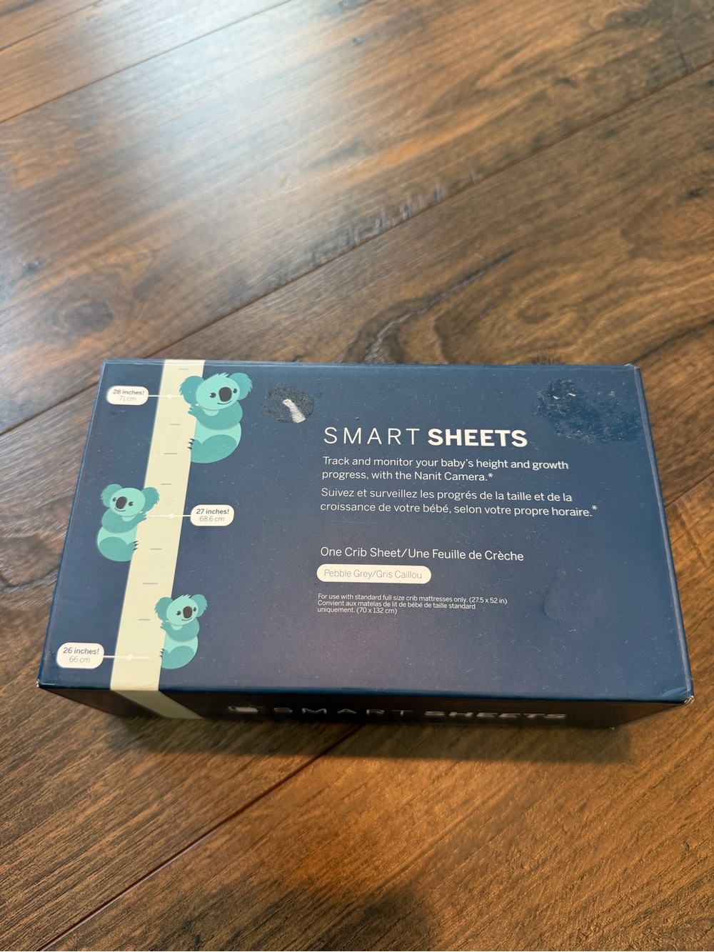 NEW Nanit Smart Sheets - Pebble Grey - Track Baby Growth & Height - NIB